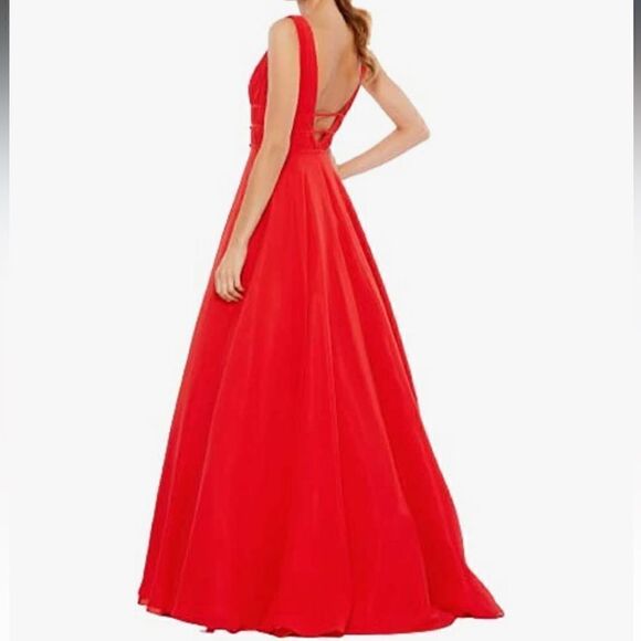 Ieena Duggal 55379 V-Neck Prom Dress - Elegant Sleeveless Dress AUTHENTIC - Picture 2 of 4